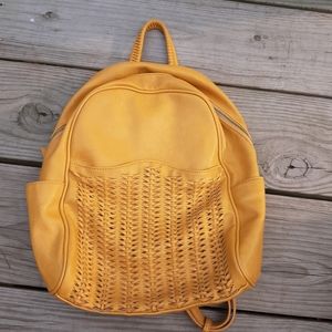 Vegan leather mustard backpack